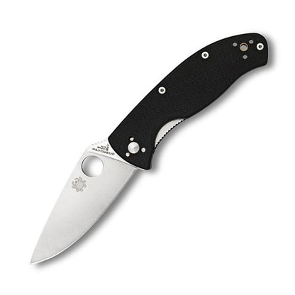 Spyderco Tenacious G-10 Black Handle Satin Plain Edge-Tactical Gear UK