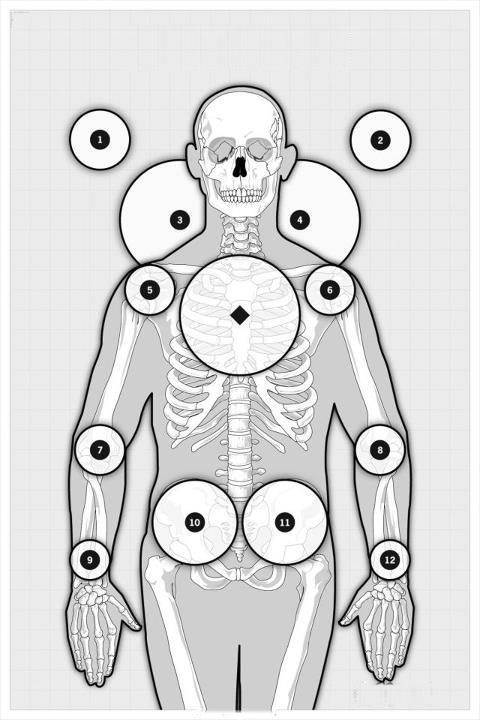 Tactical Targets TT01 Skeleto Zulu Qualification Double Sided Target-Tactical Gear UK