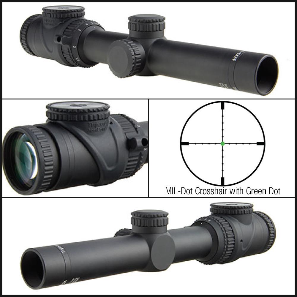 Trijicon AccuPoint 1-6x24 30mm Tube Riflescope MIL-DOT Crosshair with Green Dot-Tactical Gear UK