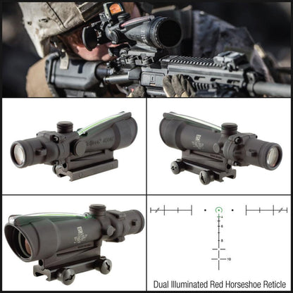 Trijicon ACOG 3.5x35 Scope Calibrated for .223 (5.56) Dual Illuminated Horseshoe Reticle with TA51 Mount-Tactical Gear UK