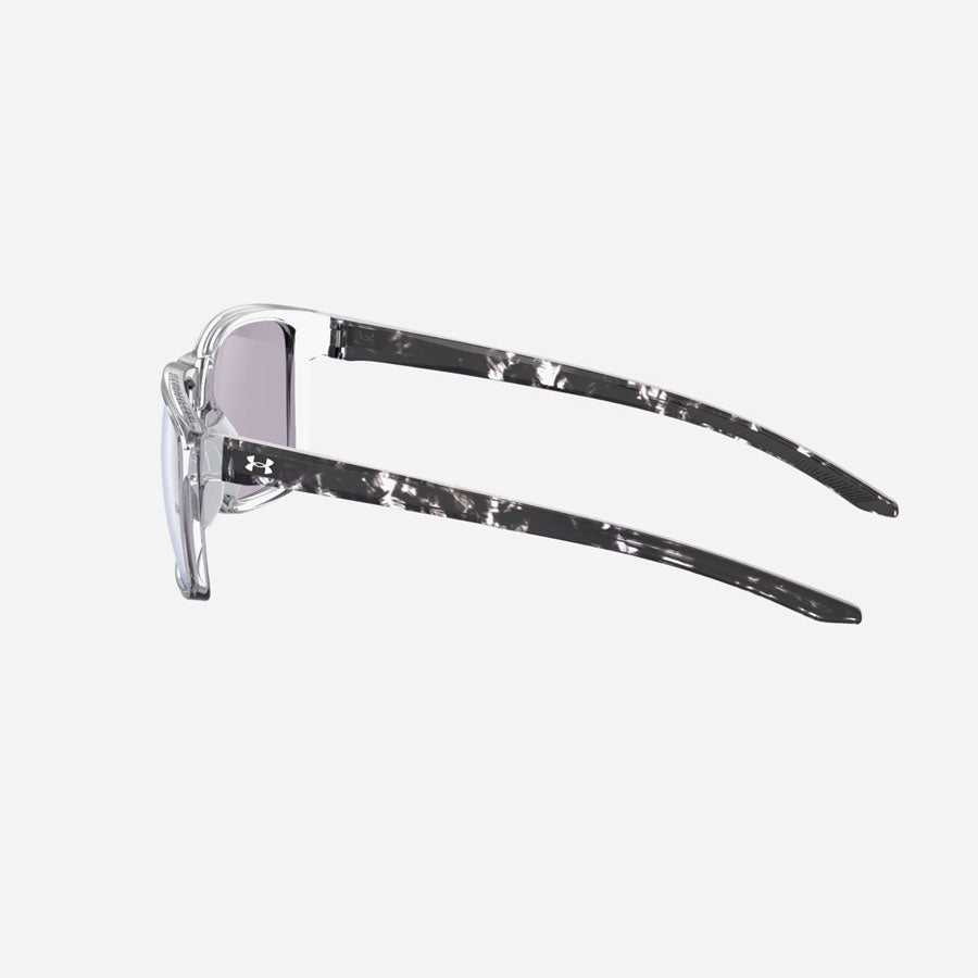 Under Armour UA Hustle Mirror Sunglasses Crystal Black Frame, Green Mirror Lens-Tactical Gear UK