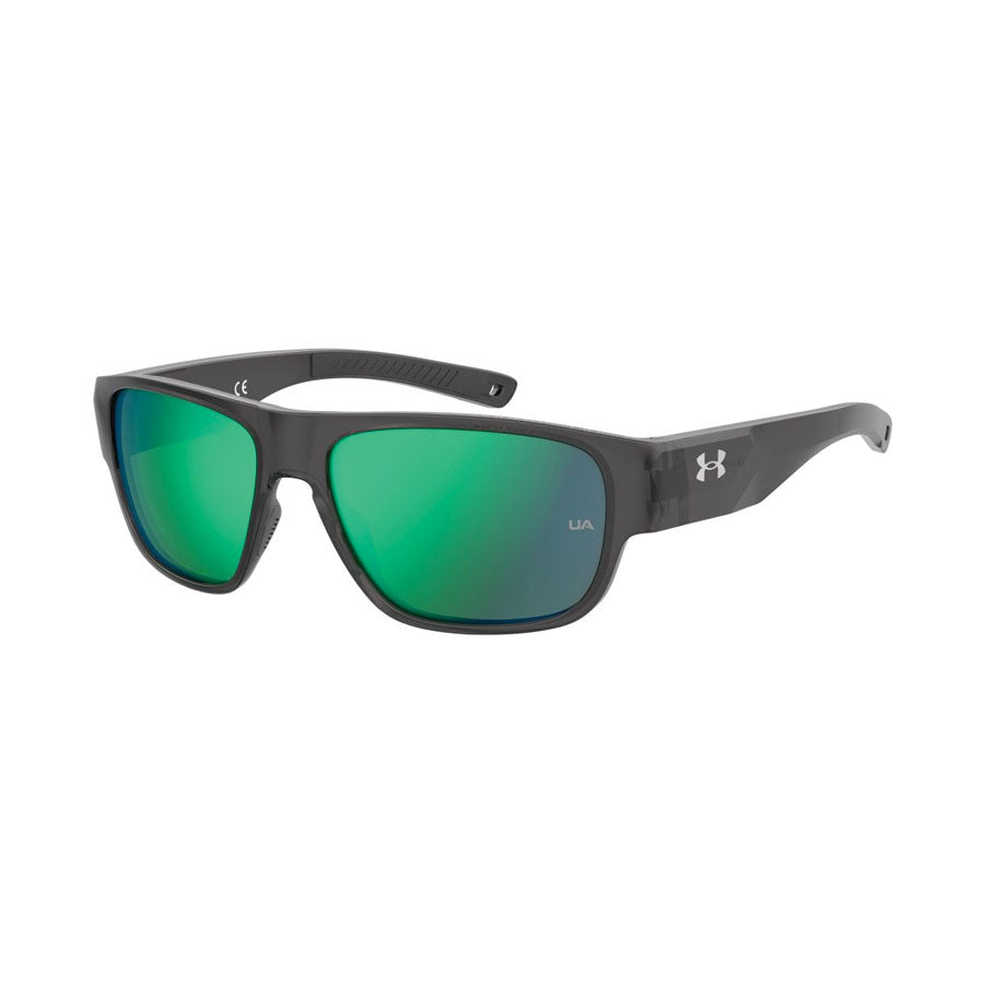 Under Armour UA Scorcher Sunglasses Transparent Jet Gray Frame, Emerald Mirror Lens-Tactical Gear UK