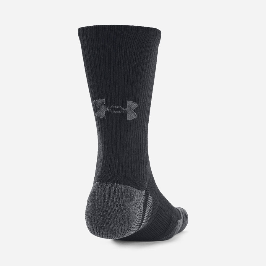 Under Armour Unisex Performance Tech 3-Pack Crew Socks Black-Tactical Gear UK