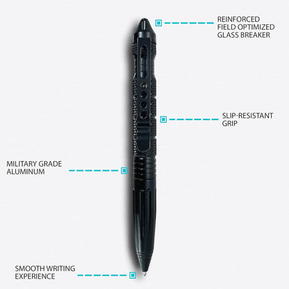 Uzi Tac Pen 2 with Glass Breaker Black-Tactical Gear UK