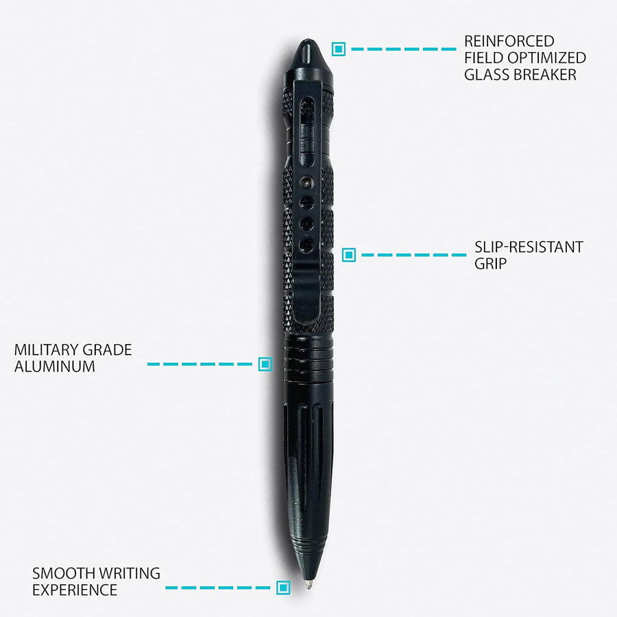 Uzi Tac Pen 2 with Glass Breaker Black-Tactical Gear UK