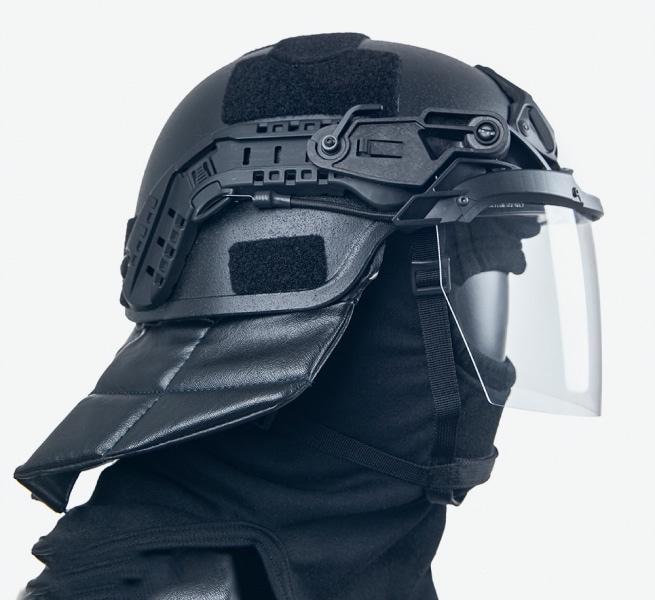 Ventura Tactical Systems Public Order Ballistic NIJ III3A ACH Full Cut Helmet with Non Ballistic Visor and Neck Guard-Tactical Gear UK