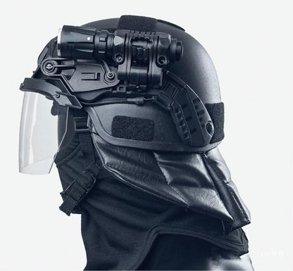 Ventura Tactical Systems Public Order Ballistic NIJ III3A ACH Full Cut Helmet with Non Ballistic Visor and Neck Guard-Tactical Gear UK