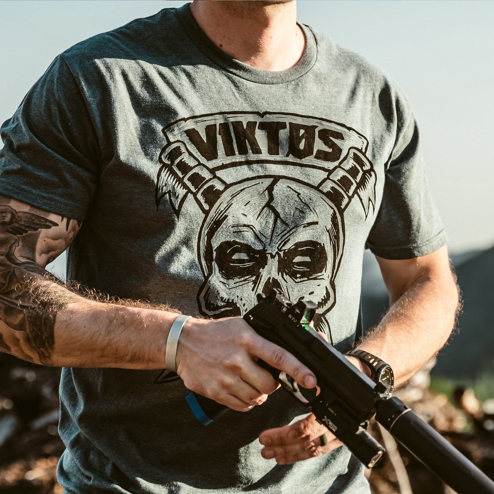 VIKTOS Kbarred Tee Jade Black Heather-Tactical Gear UK