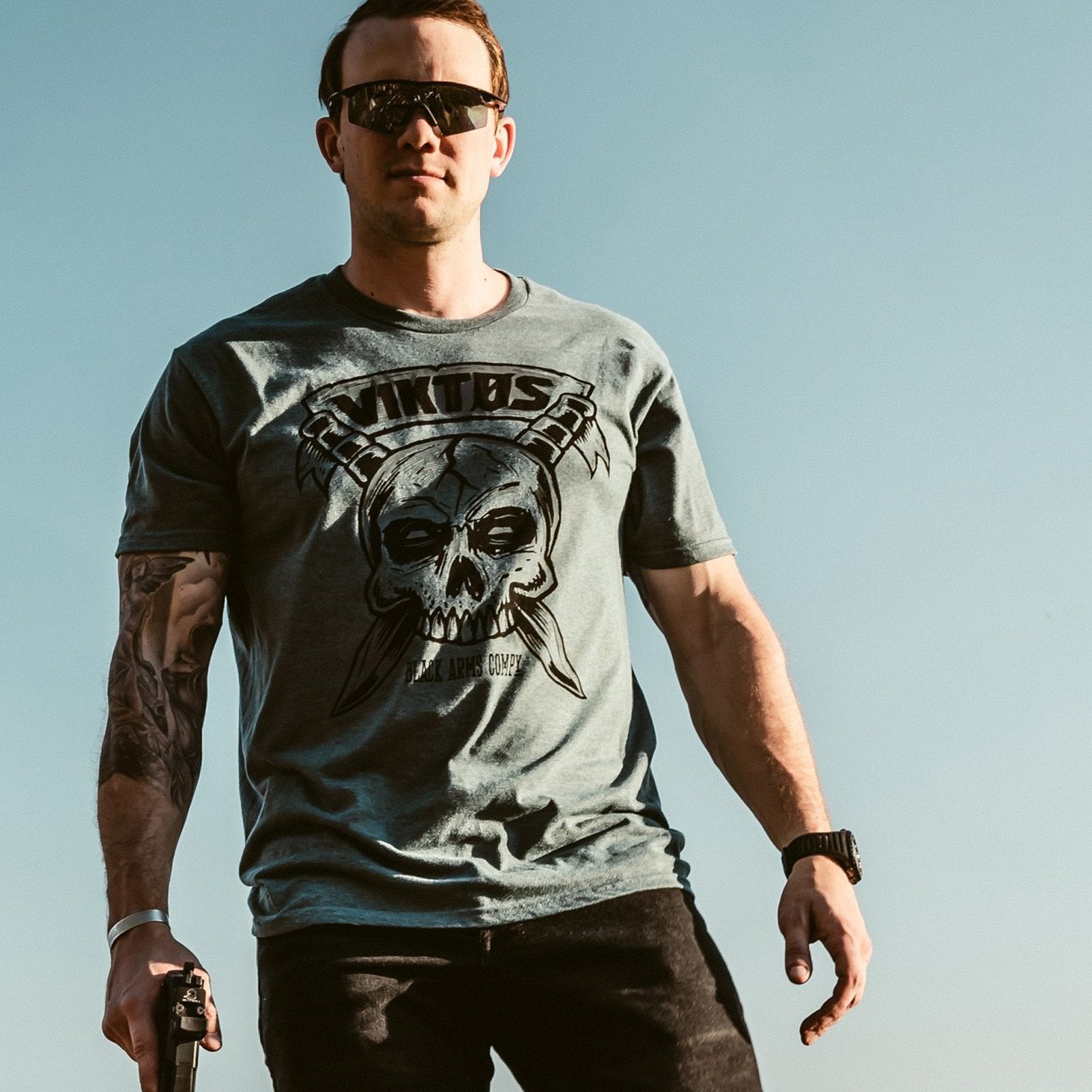 VIKTOS Kbarred Tee Jade Black Heather-Tactical Gear UK