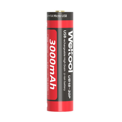 Weltool UB18-30P Micro USB rechargeable 3000mAh 18650 Li-ion battery-Tactical Gear UK