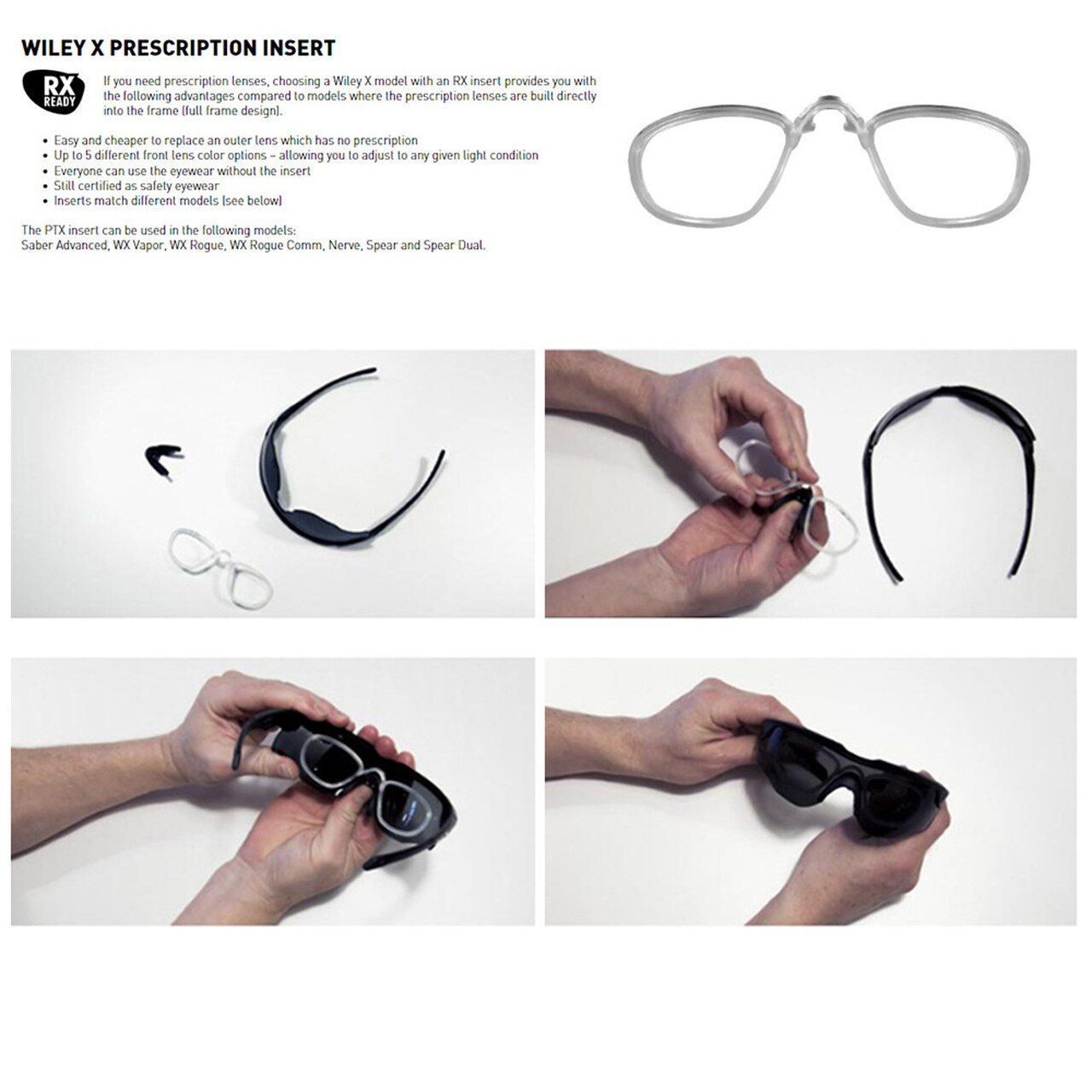 Wiley X Saber Advanced Eyeshield Clear Lens Matte Black Frame-Tactical Gear UK