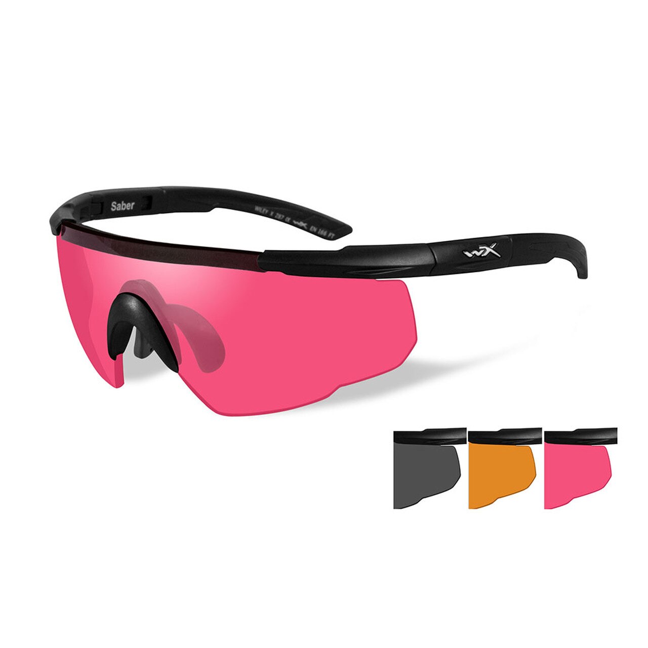 Wiley X Saber Advanced Eyeshield Vermillion Three Lens Matte Black Frame-Tactical Gear UK
