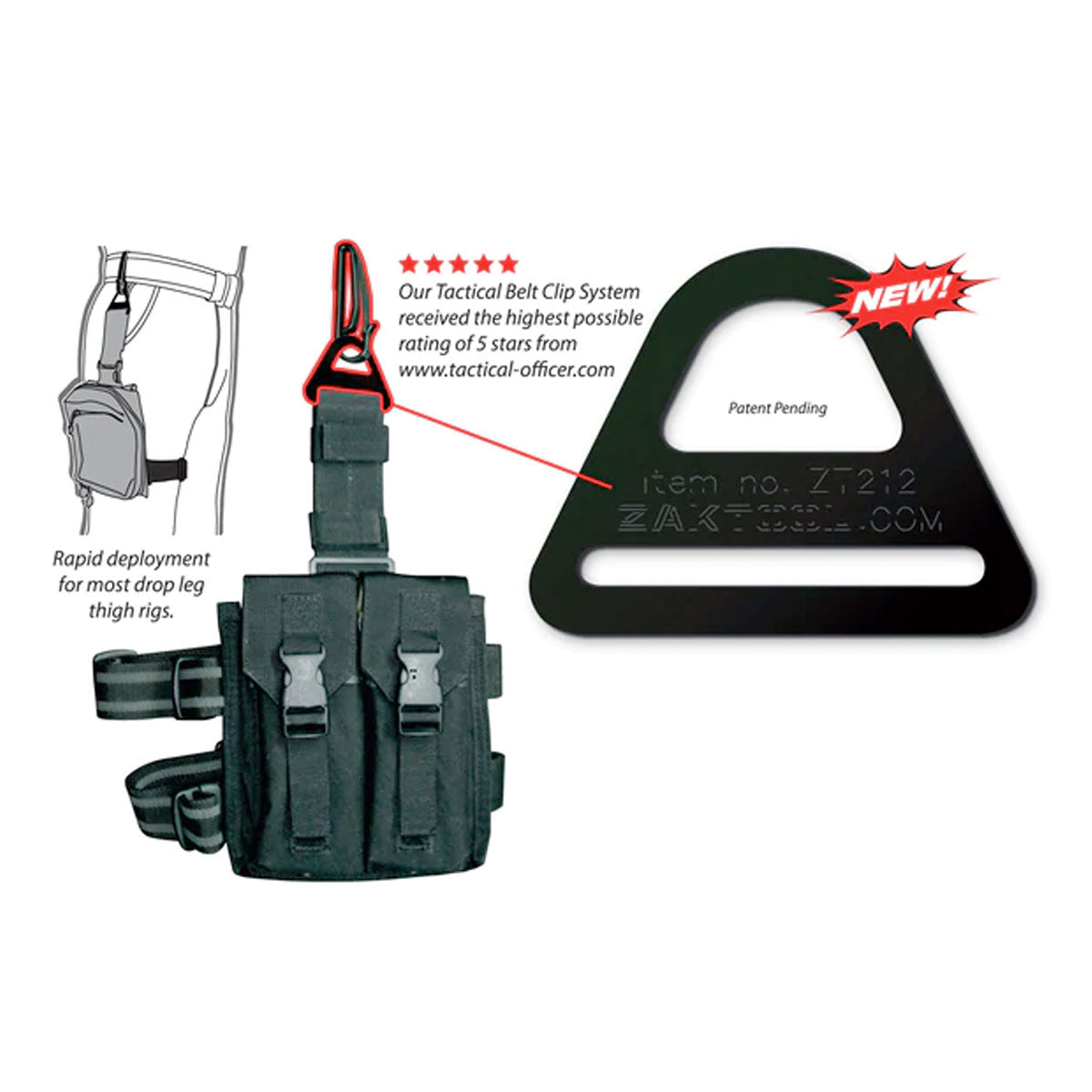 Zak Tool Tactical Belt Clip Booster Pack of 3-Tactical Gear UK